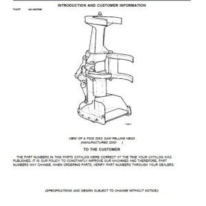 John Deere Disc Saw Felling Head FS20 Parts Manual PC9126 1