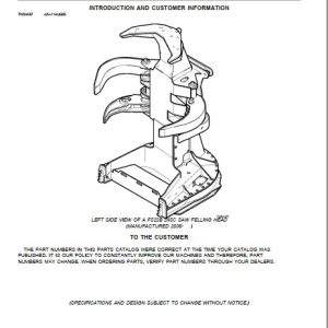 John Deere Disc Saw Felling Head FS22B Parts Manual FS22B 1
