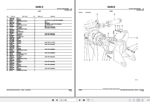 John Deere Disc Saw Felling Head FS24 Parts Catalog PC9128 2