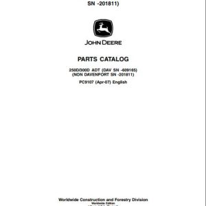 John Deere Dump Trucks 250D 300D 250ADT 300ADT Parts Catalog PC9107 1