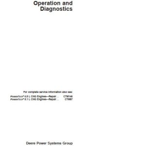 John Deere Engine Gas Engine Powertech 6.8L 8.1L Operation And Diagnostic Manual CTM113 1