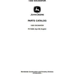 John Deere Excavator 135D Parts Catalog PC10085 1