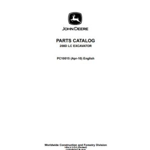John Deere Excavator 200DLC Parts Catalog PC10015 1