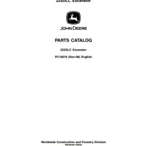 John Deere Excavator 225DLC Parts Catalog PC10016 1