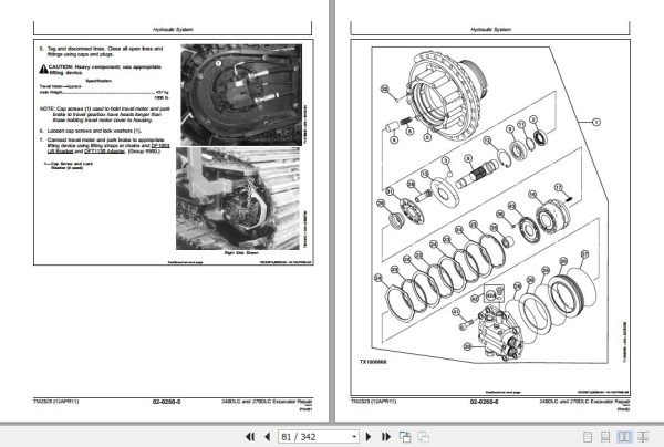 John Deere Excavator 240DLC 270DLC Technical Repair Manual TM2323 2