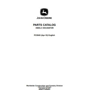 John Deere Excavator 350DLC Parts Catalog PC9545 1