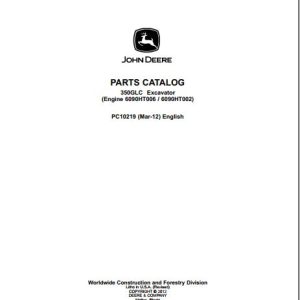 John Deere Excavator 350GLC Parts Catalog PC10219 1