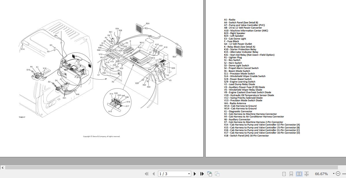 John Deere Excavator 450CLC Electrical Diagram 1