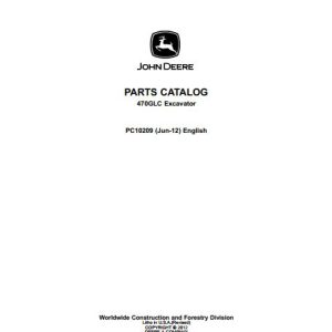John Deere Excavator 470GLC Parts Catalog PC10209 1