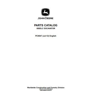 John Deere Excavator 650DLC Parts Catalog PC9547 1