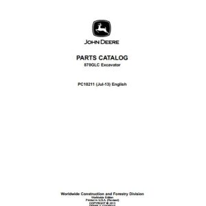 John Deere Excavator 870GLC Parts Catalog PC10211 1