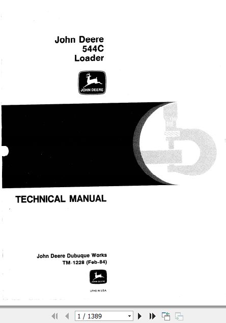 John Deere Loader 544C Technical Manual TM1228 1