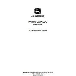 John Deere Loader 624K Parts Catalog PC10058 1