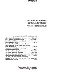 John Deere Loader 624K Technical Repair Manual TM10691 1