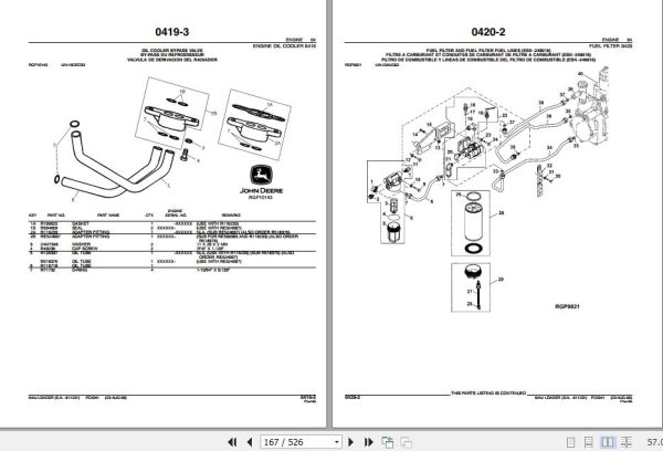 John Deere Loader 644J Parts Catalog PC9341 2