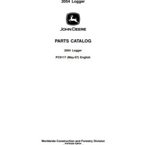 John Deere Log Loader 2054 Parts Catalog PC9117 1