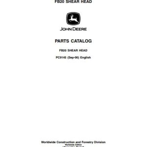 John Deere Shear Head FB20 Parts Catalog PC9145 1