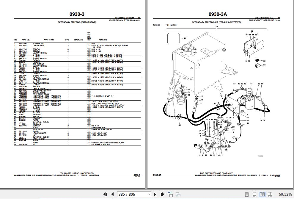 John Deere Skidder 640G3 648G3 460D Parts Catalog PC9515
