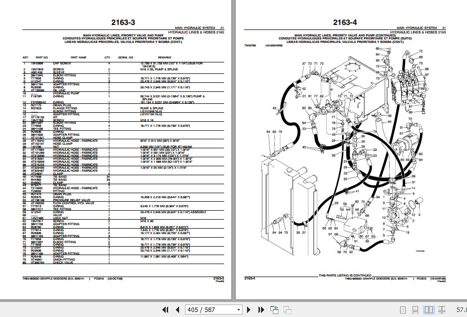 John Deere Skidder 748G3 560D Parts Catalog PC9516