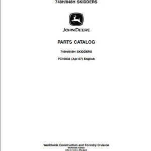 John Deere Skidder 748H 848H Parts Catalog PC10033 1