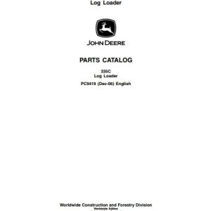 John Deere Trailer Mounted Log Loader 335C Parts Catalog PC9419 1