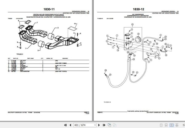 John Deere Utility Loader 544J Parts Catalog PC9339 2