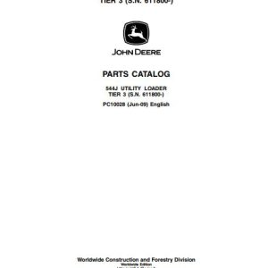 John Deere Utility Loader 544J TIER 3 Parts Catalog PC10028 1
