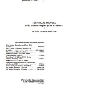 John Deere Utility Loader 544J Technical Repair Manual TM10244 1