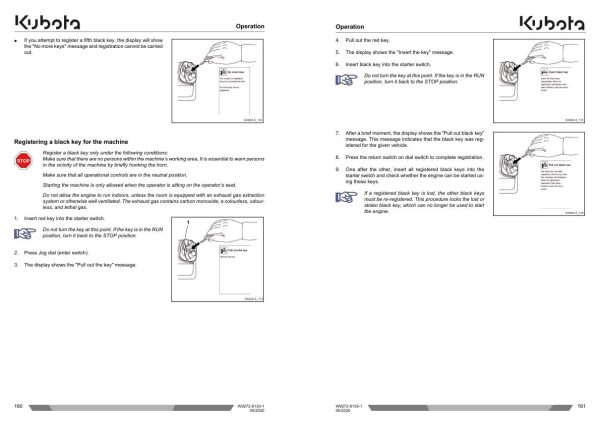 Kubota Excavator U50 5 Operating Instructions W9272 8135 1 2