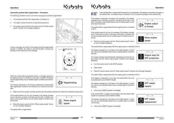 Kubota Excavator U50 5 Operating Instructions W9272 8135 1 3