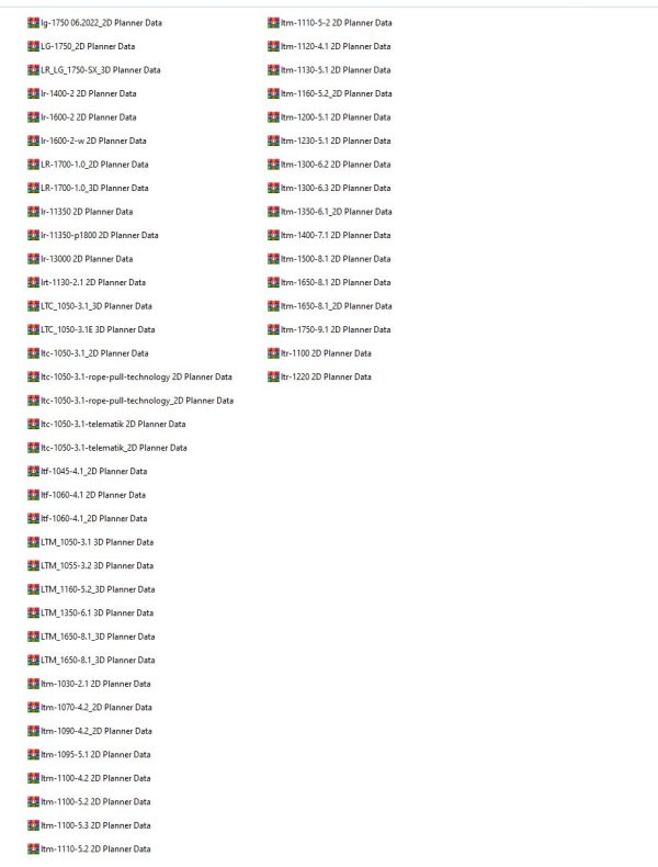 Liebherr Crane 2D 3D Planner Data Updated 04.2024 2