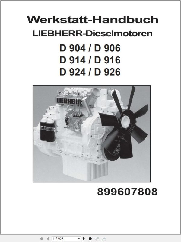 Liebherr Crane LTM 1150 1 Engine Operating Service Workshop Manual