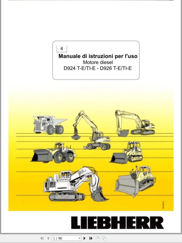 Liebherr Crane LTM 1150 1 Engine Operating Service Workshop Manual 1