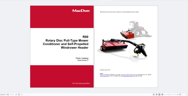 MACDON Agricultural 15.4GB PDF Operator Maintenance Trouble Shooting Parts Documents 6