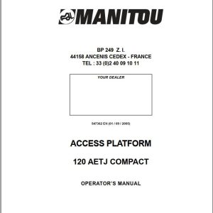 Manitou Access Platform 120AETJ Compact Operators Manual 547362