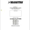 Manitou Access Platform 120AETJL to 170AETJL Operators Manual 547378