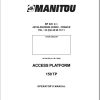 Manitou Access Platform 150TP Operators Manual 547384 EN