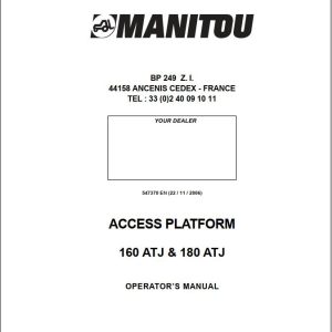 Manitou Access Platform 160ATJ 180ATJ Operators Manual 547370