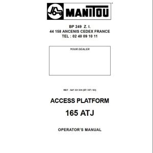 Manitou Access Platform 165ATJ Operators Manual 547331