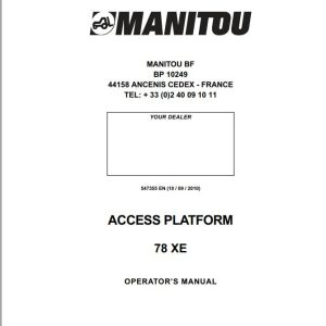 Manitou Access Platform 78XE Operators Manual 547355