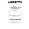 Manitou Access Platform 80VJR 105VJR2 Operators Manual 547356