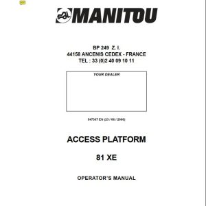 Manitou Access Platform 81XE Operators Manual 547367
