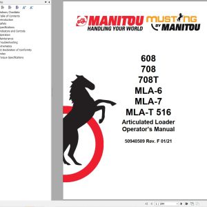 Manitou Articulated Loader 608 to MLA T 516 Operators Manual 50940509F