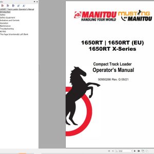 Manitou Compact Track Loader 1650RT Operators Manual 50950266G