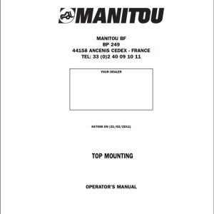 Manitou Forklift BF249 BP249 Operators Manual 647066