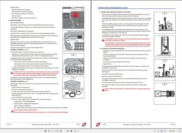 Manitou Forklift ES504GPFac ES507GPFac ES510GPFac Operators Manual 647109 1