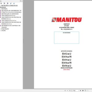 Manitou Forklift ES612acLI to ES616acLI Operators Manual 647153 PT