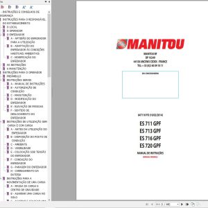 Manitou Forklift ES711GPF to ES720GPF Instructions Manual 647110 PT