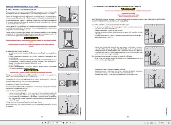 Manitou Forklift ES711GPF to ES720GPF Instructions Manual 647110 PT 1
