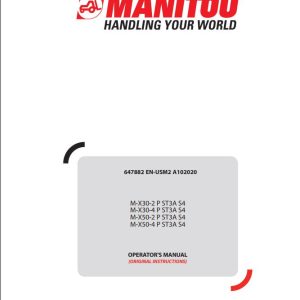 Manitou Forklift M X30 2 to M X50 4 P ST3A S4 Operator Manual